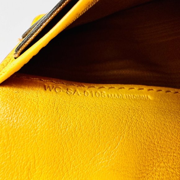 AUTHENTIC CELINE SOFT LEATHER WALLET WITH CHAIN STRAP YELLOW  WC-SA-0108 - Picture 11 of 12